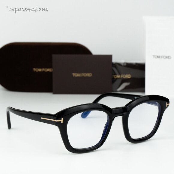 Tom Ford Women Eyeglasses Black Blue Light Block Square FT5961-B 001 BRAND NEW - Picture 1 of 10